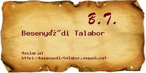 Besenyődi Talabor névjegykártya